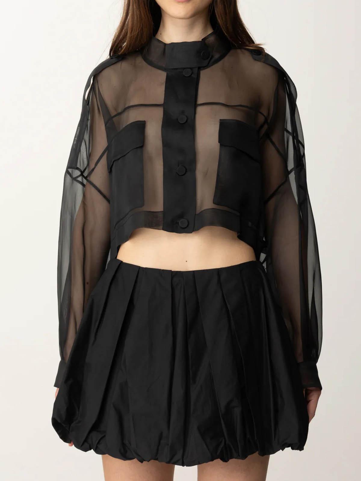 LLmw798ObsQbs3f9104700A2DJ-z99---pinko-lanario---piccola-giacca-cropped-in-organza-di-seta-trasparente---nero-1
