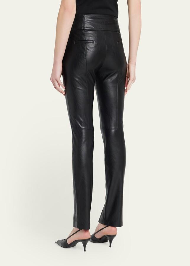patriottico-faux-leather-split-cuff-skinny-pants
